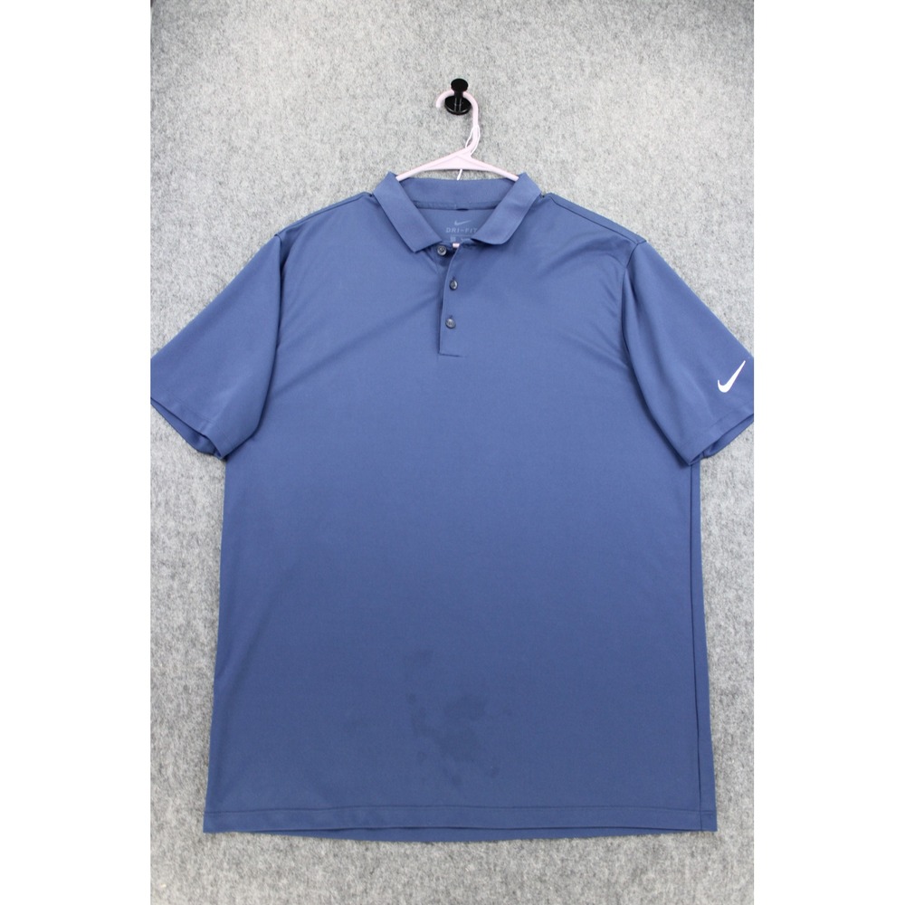 Nike Dri-FIT Mens Blue Short Sleeve Golf Polo Shirt Large RN56323